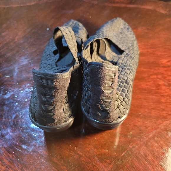 (2369) Bernie Mev Lulia Black Woven Wedge Sz 39 - Picture 2 of 6